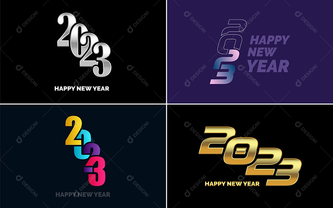 Logotipos 2023 Feliz Ano Novo Vetor EPS