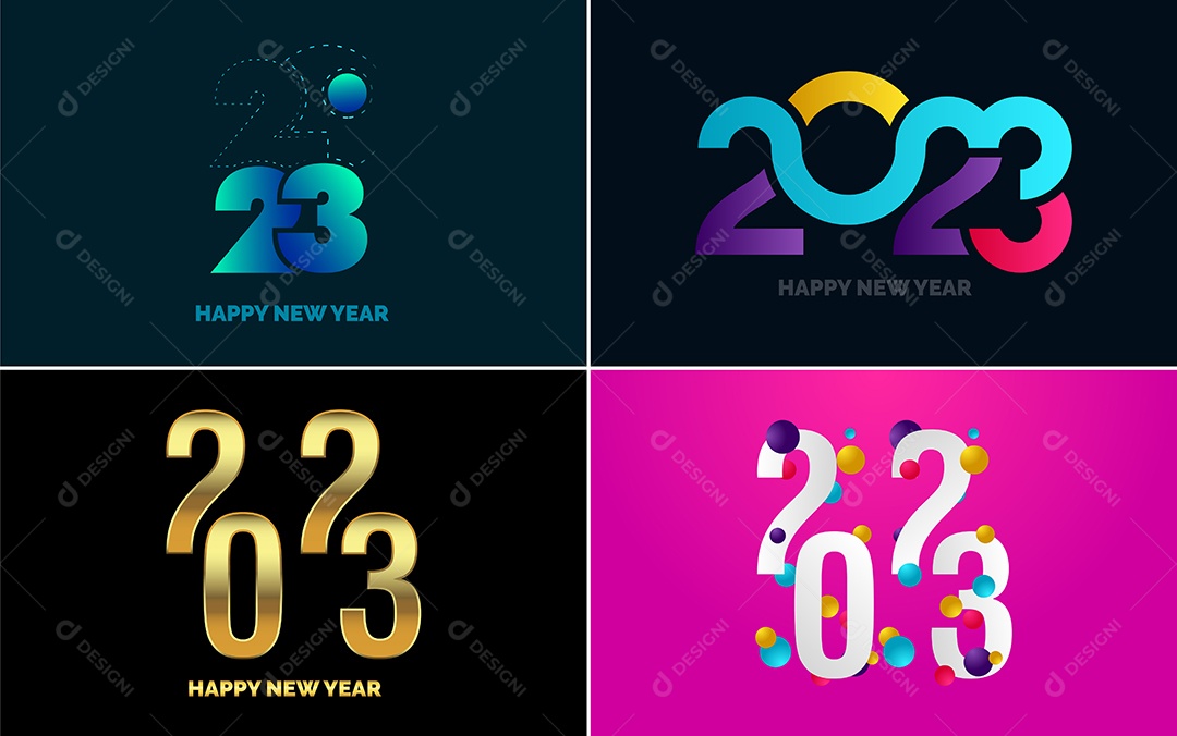 Logotipos 2023 Feliz Ano Novo Vetor EPS