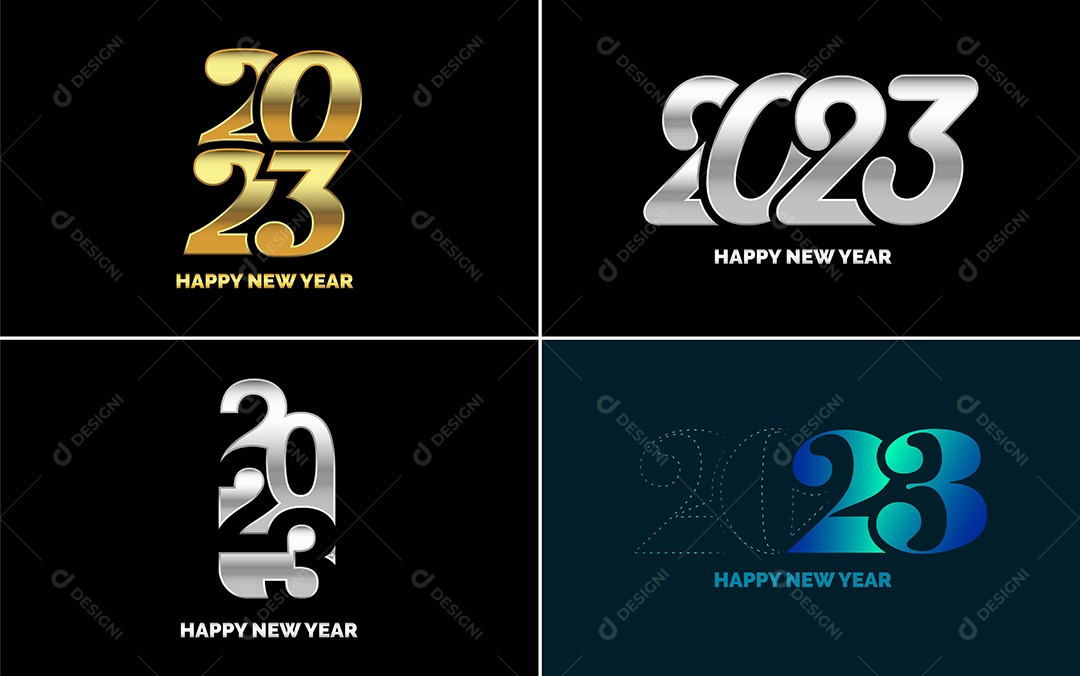 Logotipos 2023 Feliz Ano Novo Vetor EPS