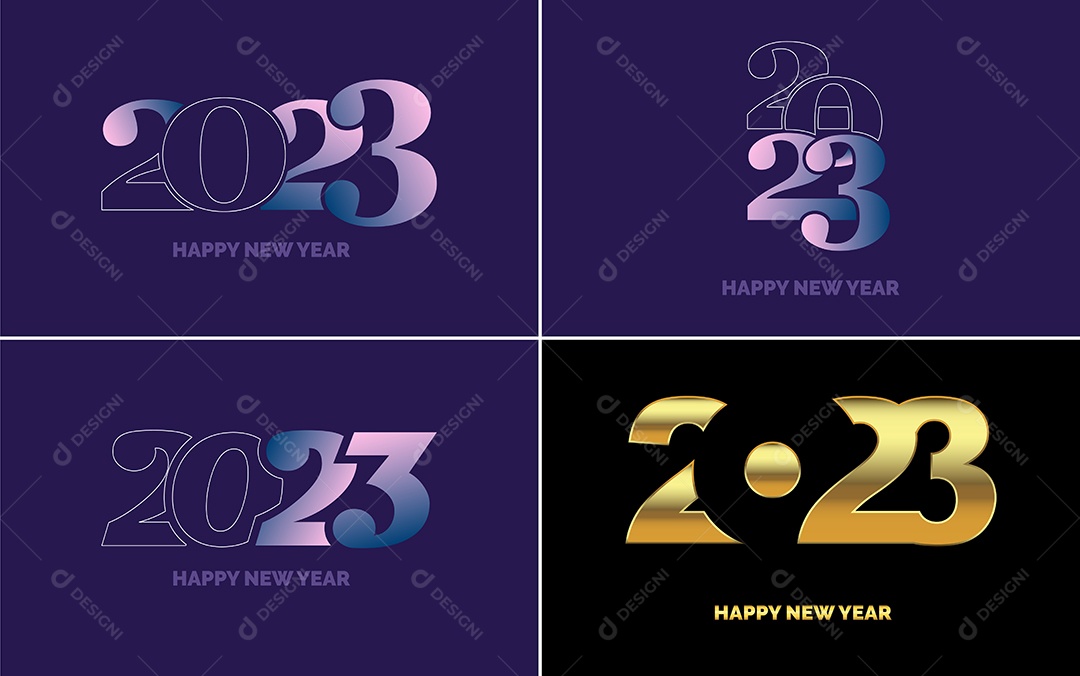 Logotipos 2023 Feliz Ano Novo Vetor EPS