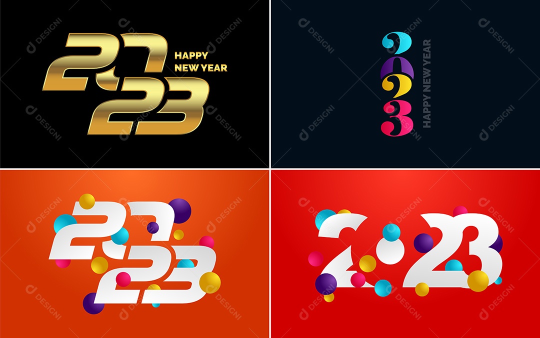 Logotipos 2023 Feliz Ano Novo Vetor EPS