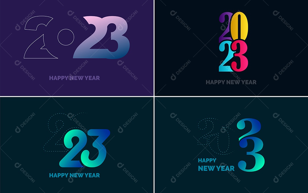 Logotipos 2023 Feliz Ano Novo Vetor EPS