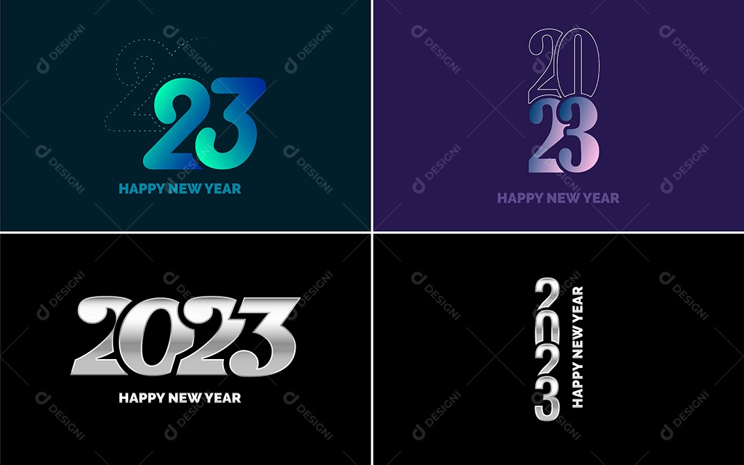 Logotipos 2023 Feliz Ano Novo Vetor EPS