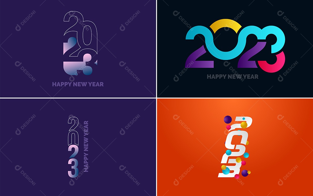 Logotipos 2023 Feliz Ano Novo Vetor EPS