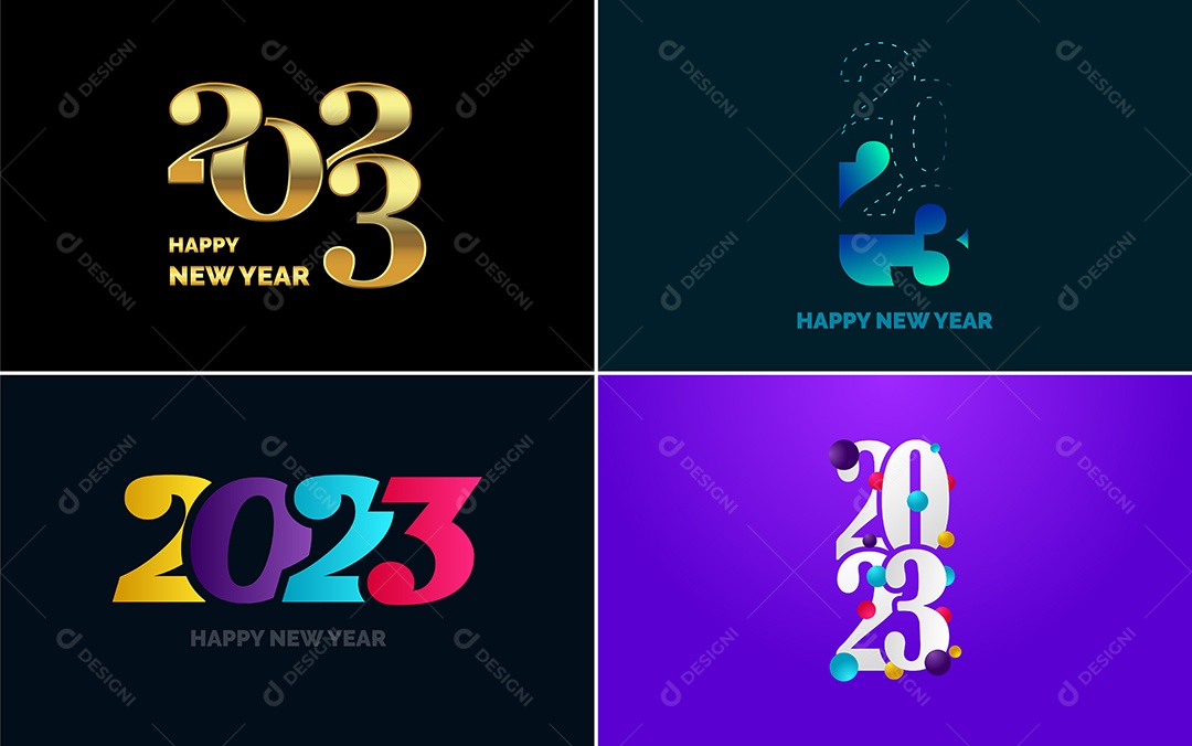 Logotipos 2023 Feliz Ano Novo Vetor EPS