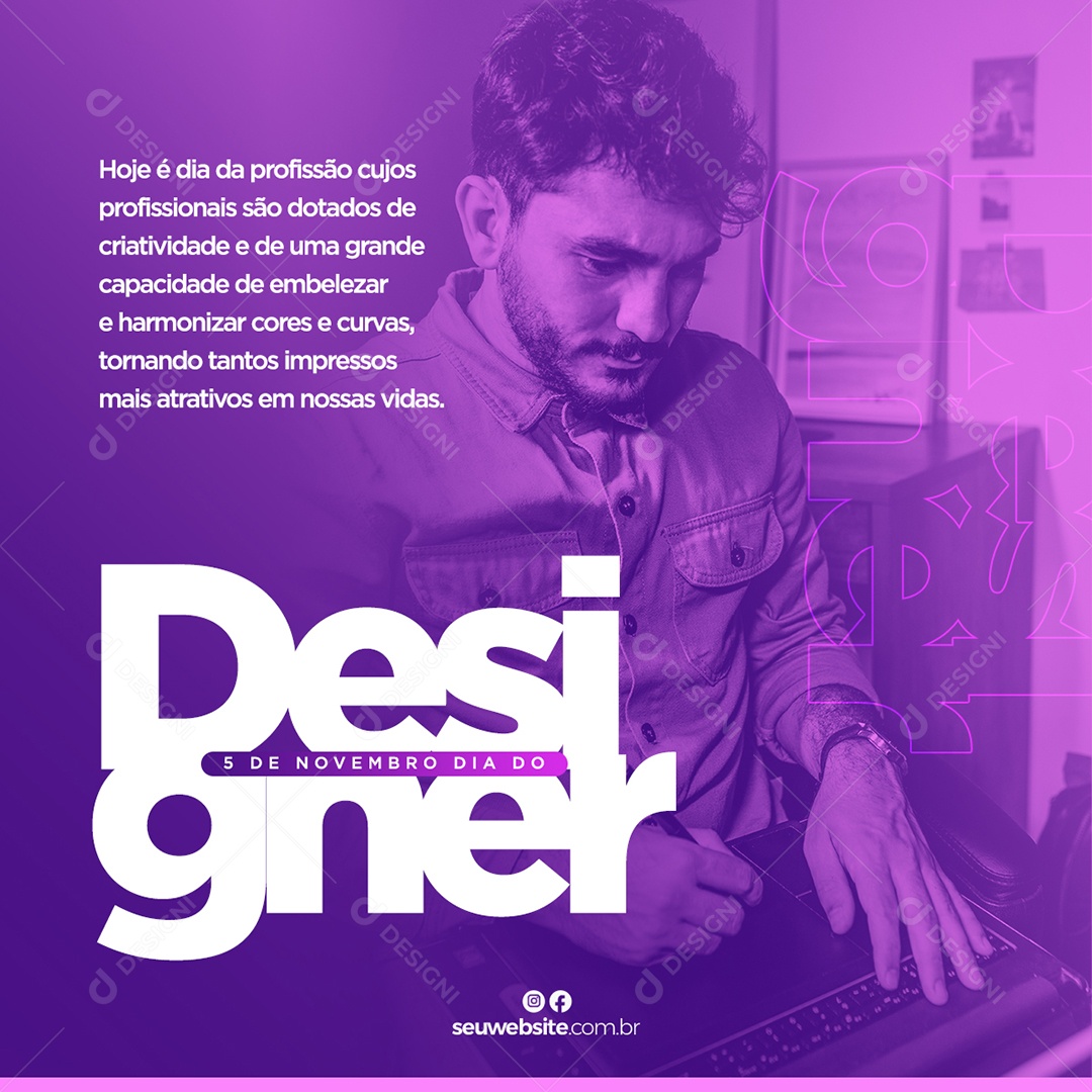 Hoje é Dia dos Profissionais Dia do Designer Gráfico Social Media PSD Editável