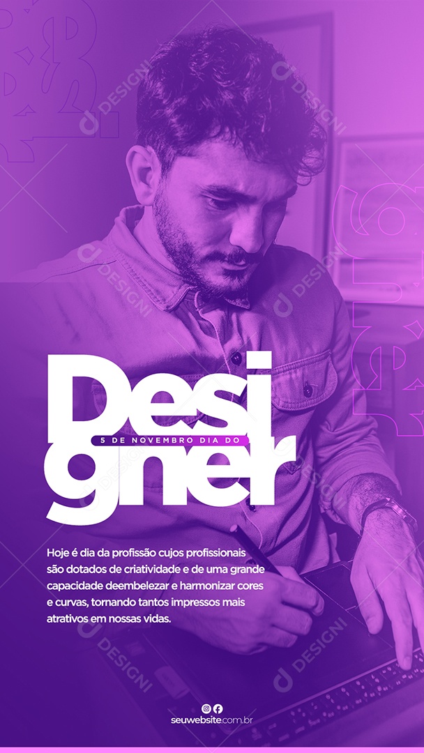 Story Hoje é Dia dos Profissionais Dia do Designer Gráfico Social Media PSD Editável
