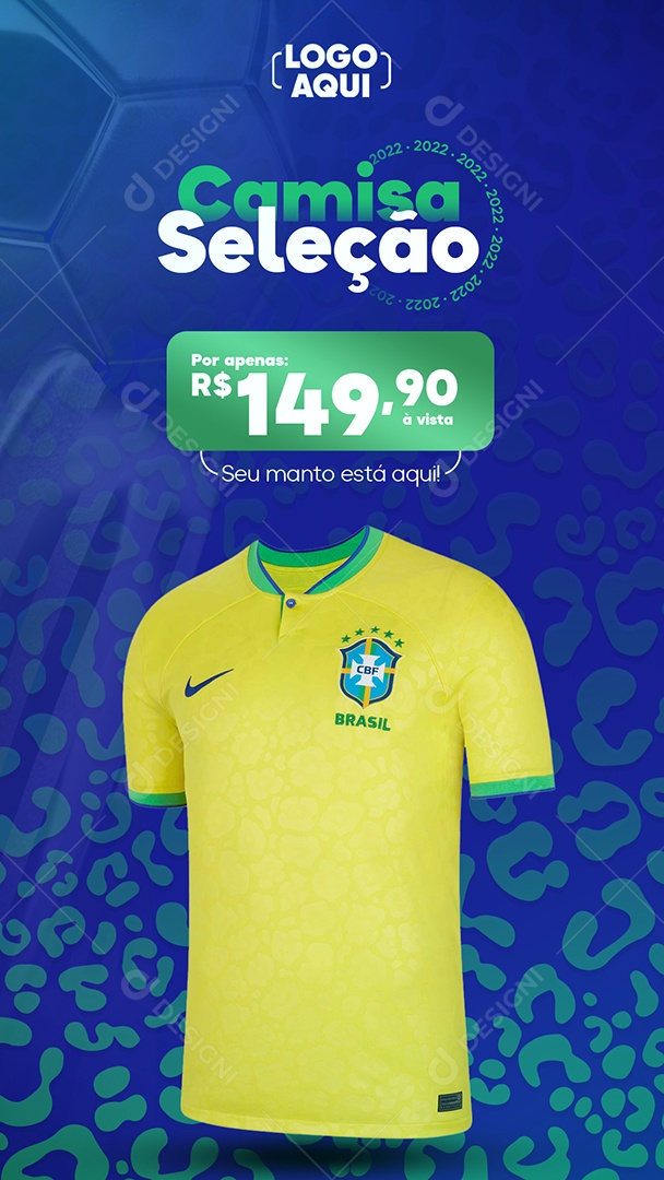 Camisa do Brasil Amarela Loja Social Media PSD Editável