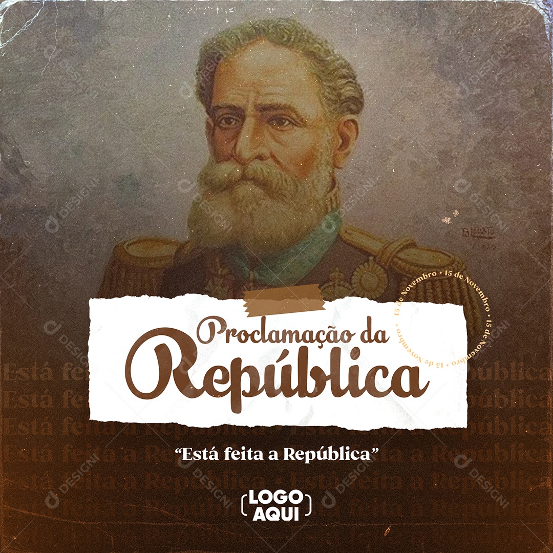 Está Feita a República Dia da Proclamação Da República Social Media PSD Editável