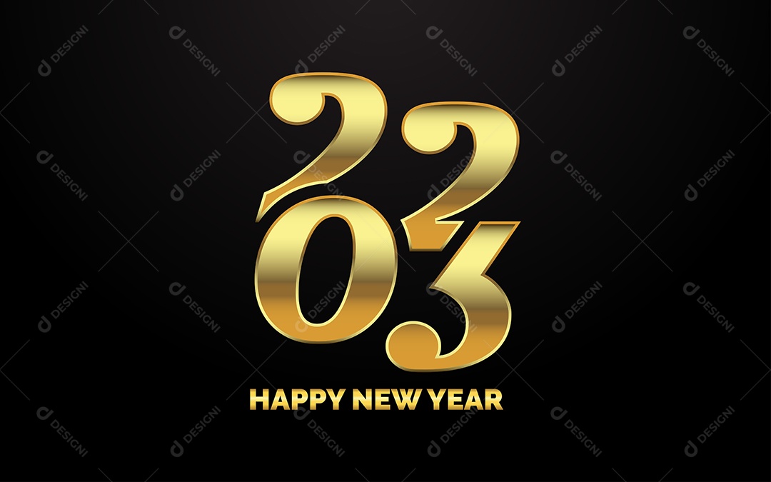 Conjunto de Feliz Ano Novo 2023 Ilustração Vetor EPS