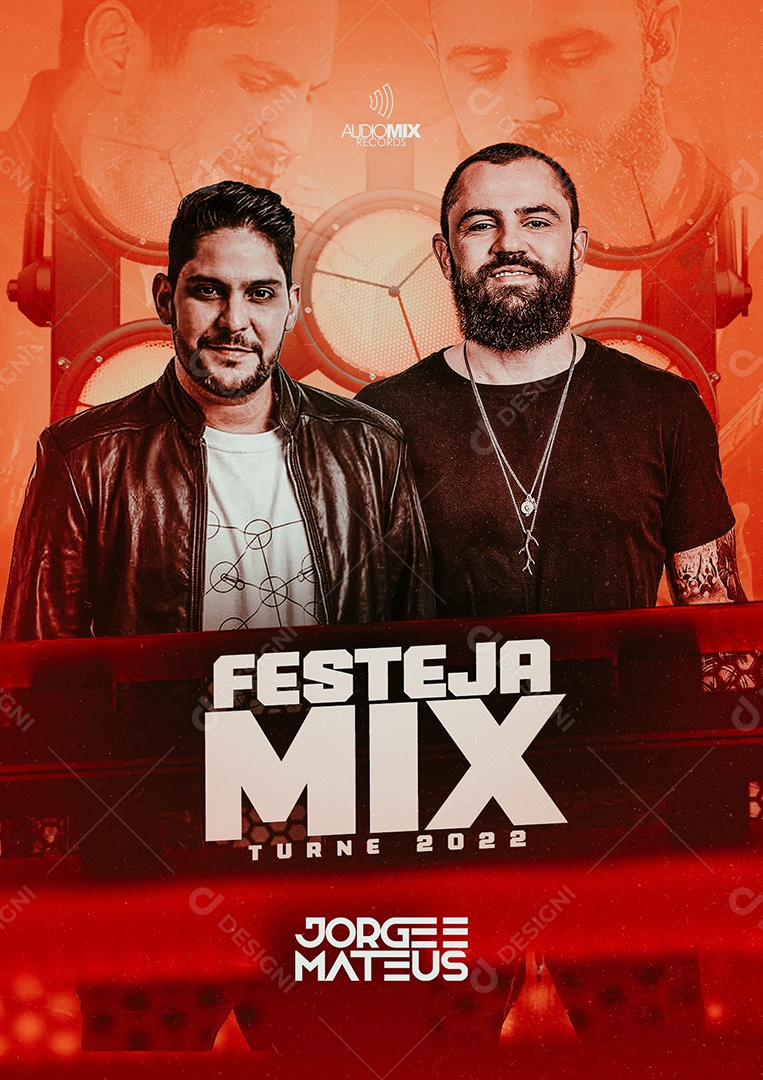 Festeja Mix Turne 2022 Jorge e Mateus Flyer Social Media PSD Editável