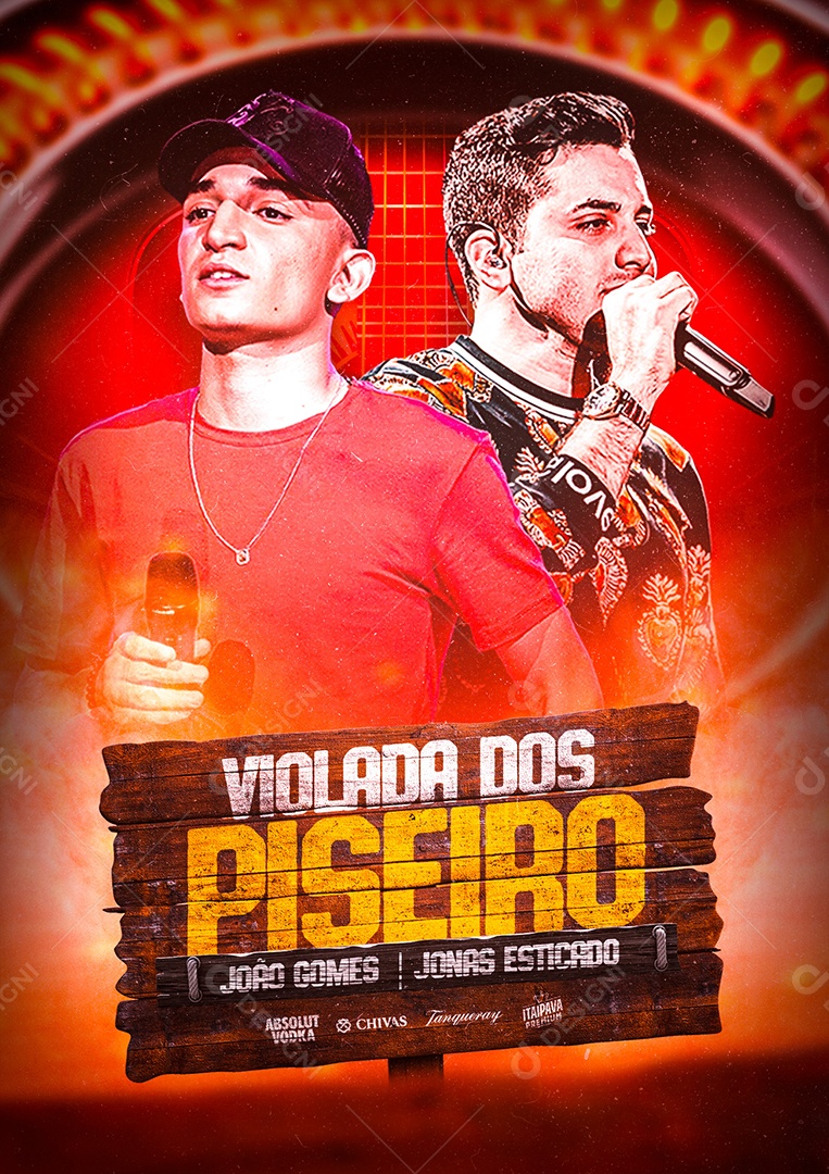 Violada dos Piseiro João Gomes Jonas Esticado Flyers Social Media PSD Editável