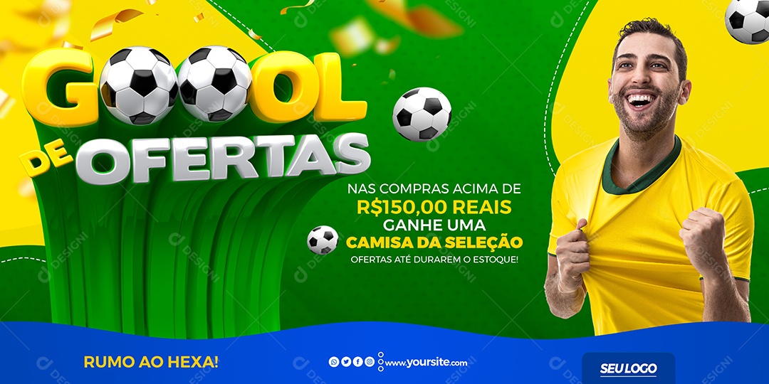Banner Goool Deals Win a Shirt from the Selection Social Media Editable PSD