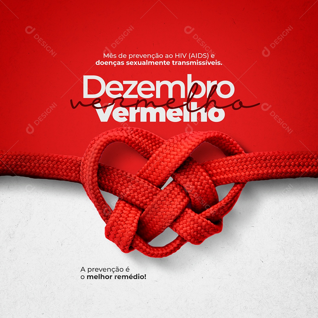 A Prevenção é o Melhor Remédio Dezembro Vermelho Social Media PSD Editável