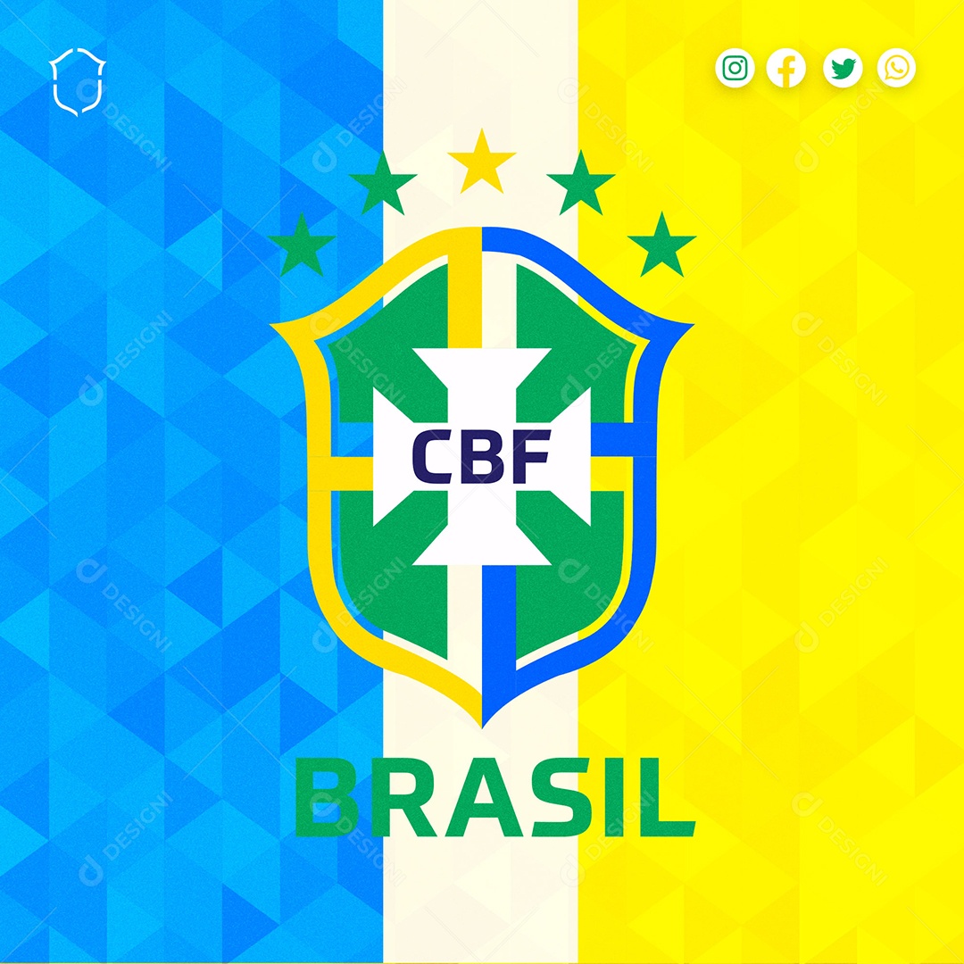 Social Media Copa do Mundo Verde e Amarelo Brasil Rumo ao Hexa PSD Editável