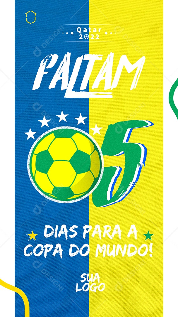 Story Faltam 5 Dias Para a Copa do Mundo Social Media PSD Editável