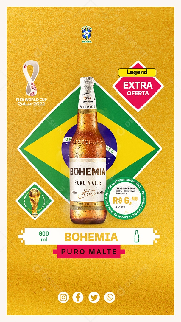 Story Bohemia Puro Malte Social Media PSD Editável