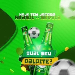 Hoje tem Jogo do Brasil vs Sérvia Cervejaria Social Media PSD Editável