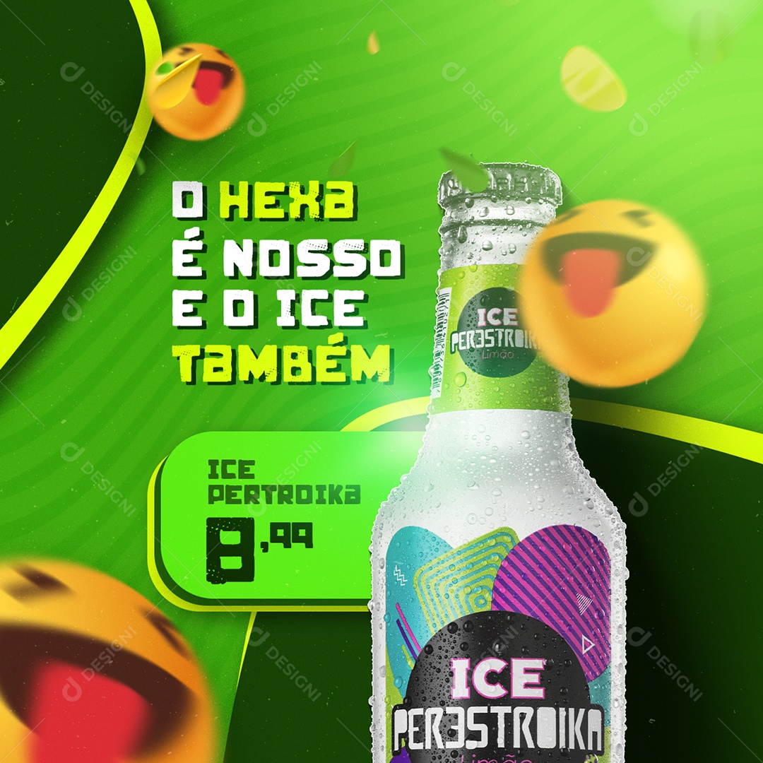 O Hexa é Nosso e o Ice Também Cervejaria Social Media PSD Editável