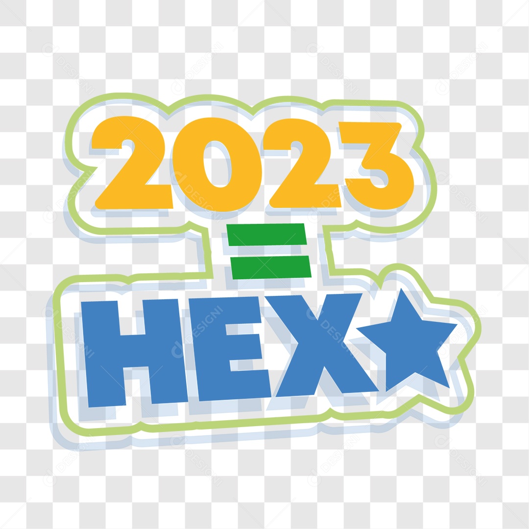 Lettering 2023 Hexa EPS + PNG