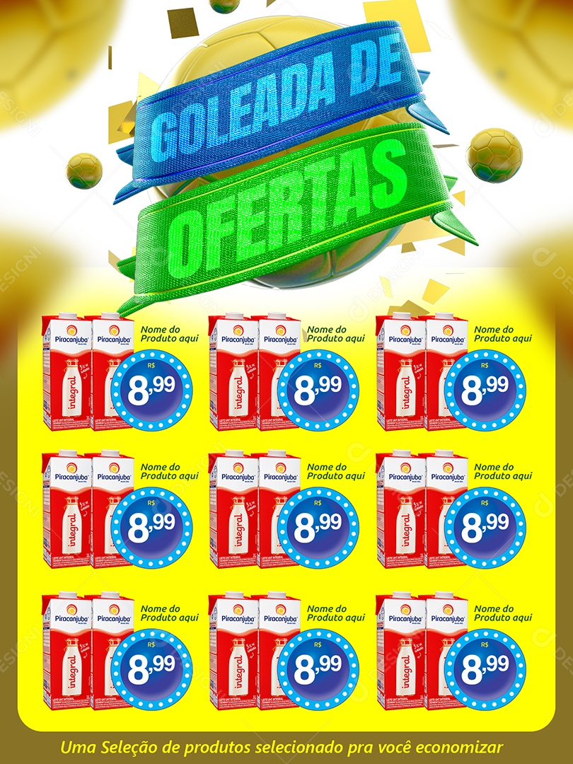 Encarte Goleada de Ofertas Venha Conferir Social Media PSD Editável