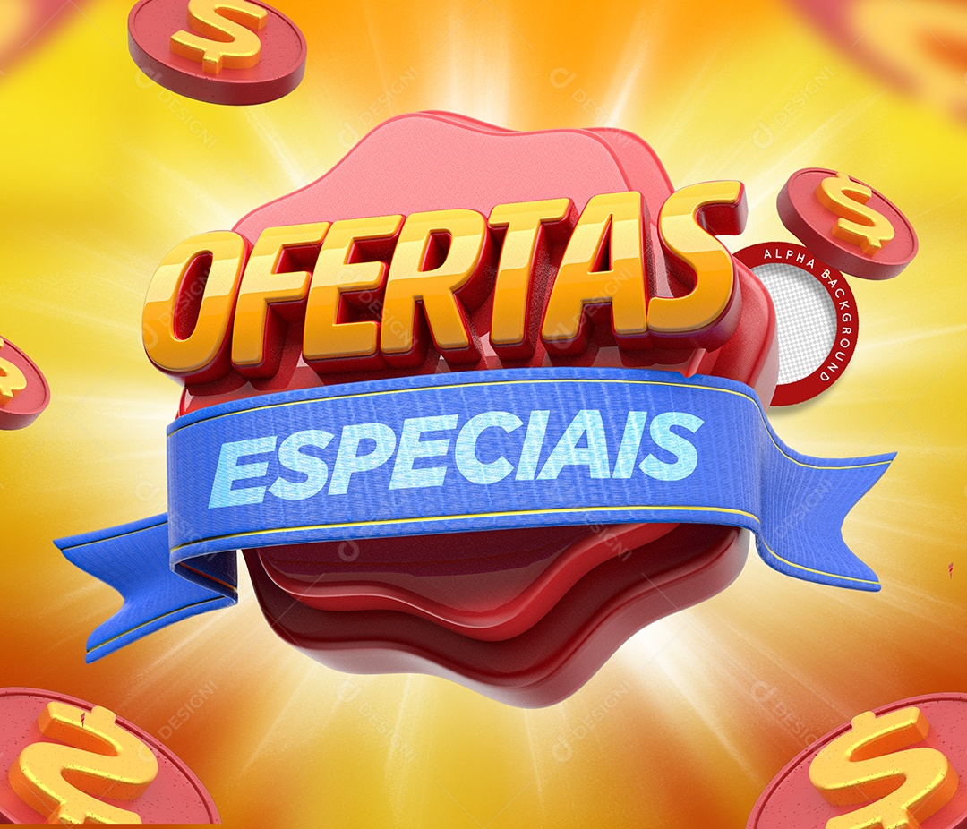 Selo 3D Para Composição Ofertas Especiais PSD