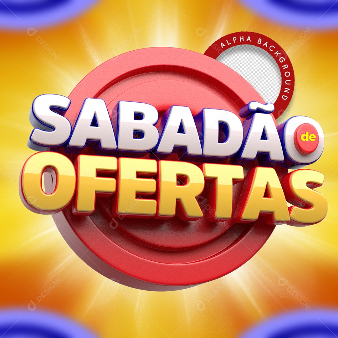 Selo 3D Para Composição Sabadão de Ofertas PSD