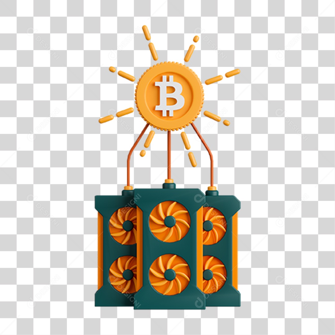 Elemento 3D Moeda Virtual para Composição PNG Transparente