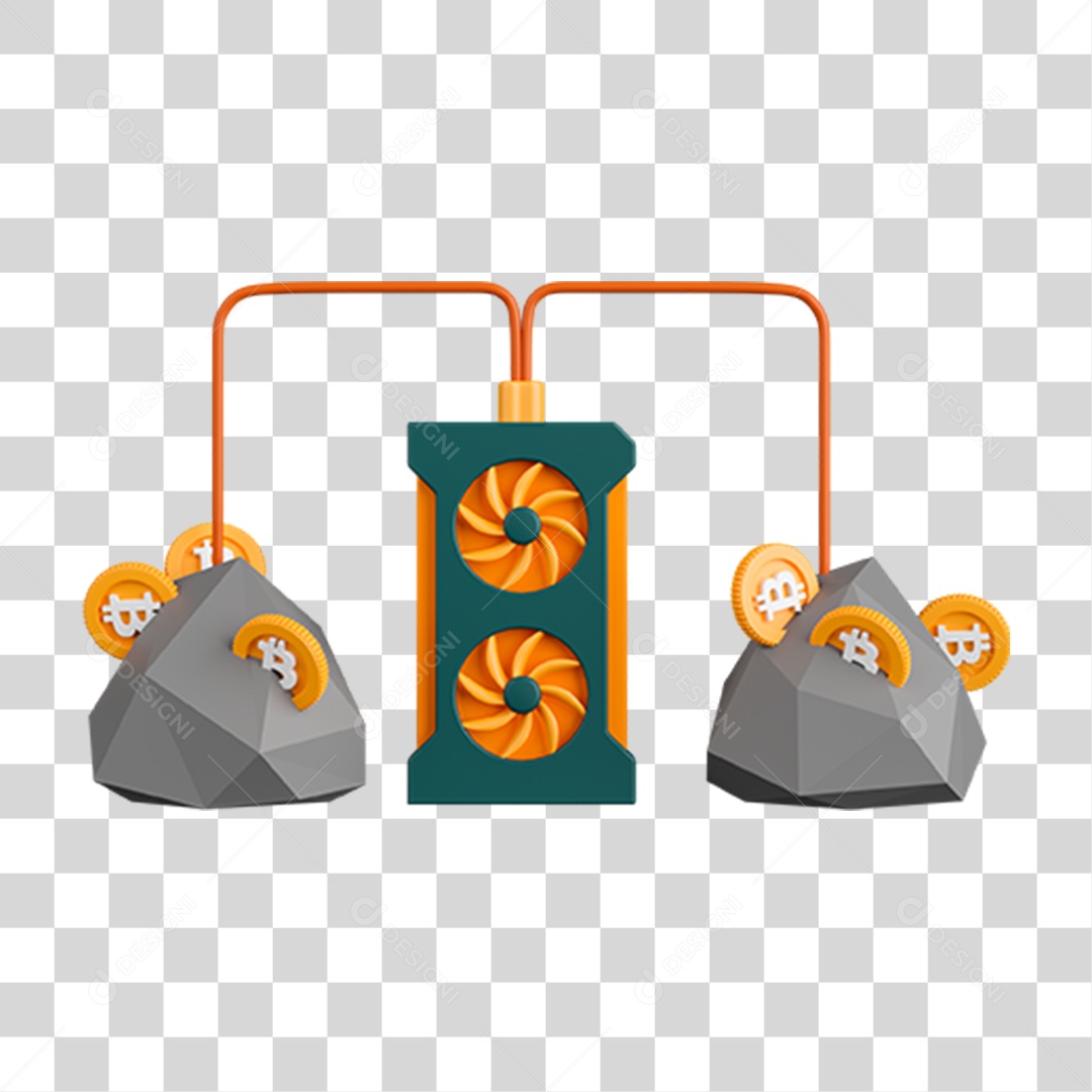 Elemento 3D Moeda Virtual para Composição PNG Transparente