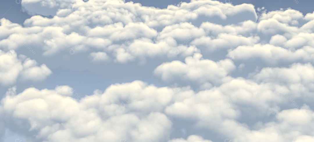 Céu ensolarado, bela paisagem de nuvens, no céu, vista sobre a gripe branca