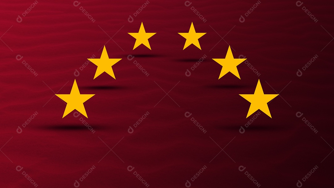 Estrelas amarela sobre fundo isolado vermelho