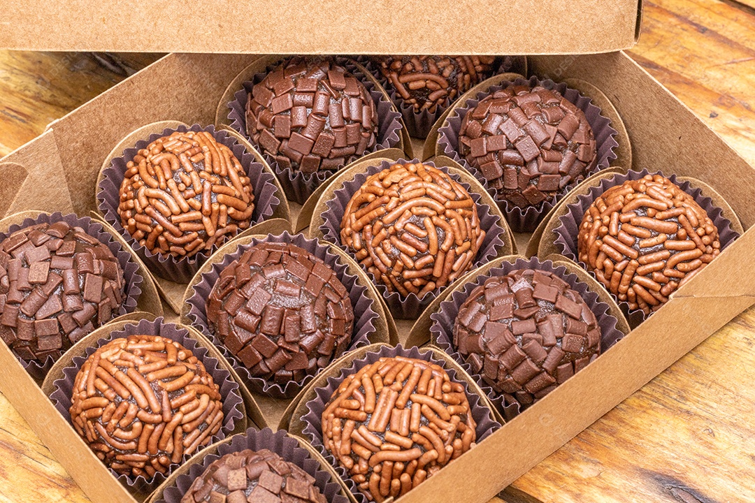 Caixinha com brigadeiros