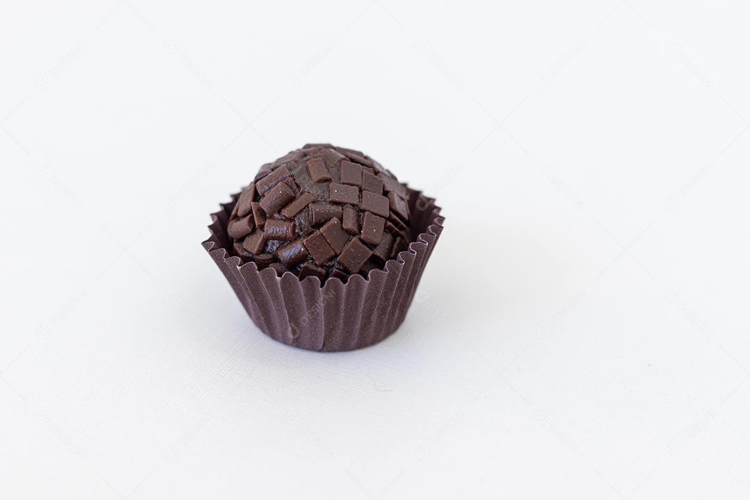 Brazilian brigadeiro on white background