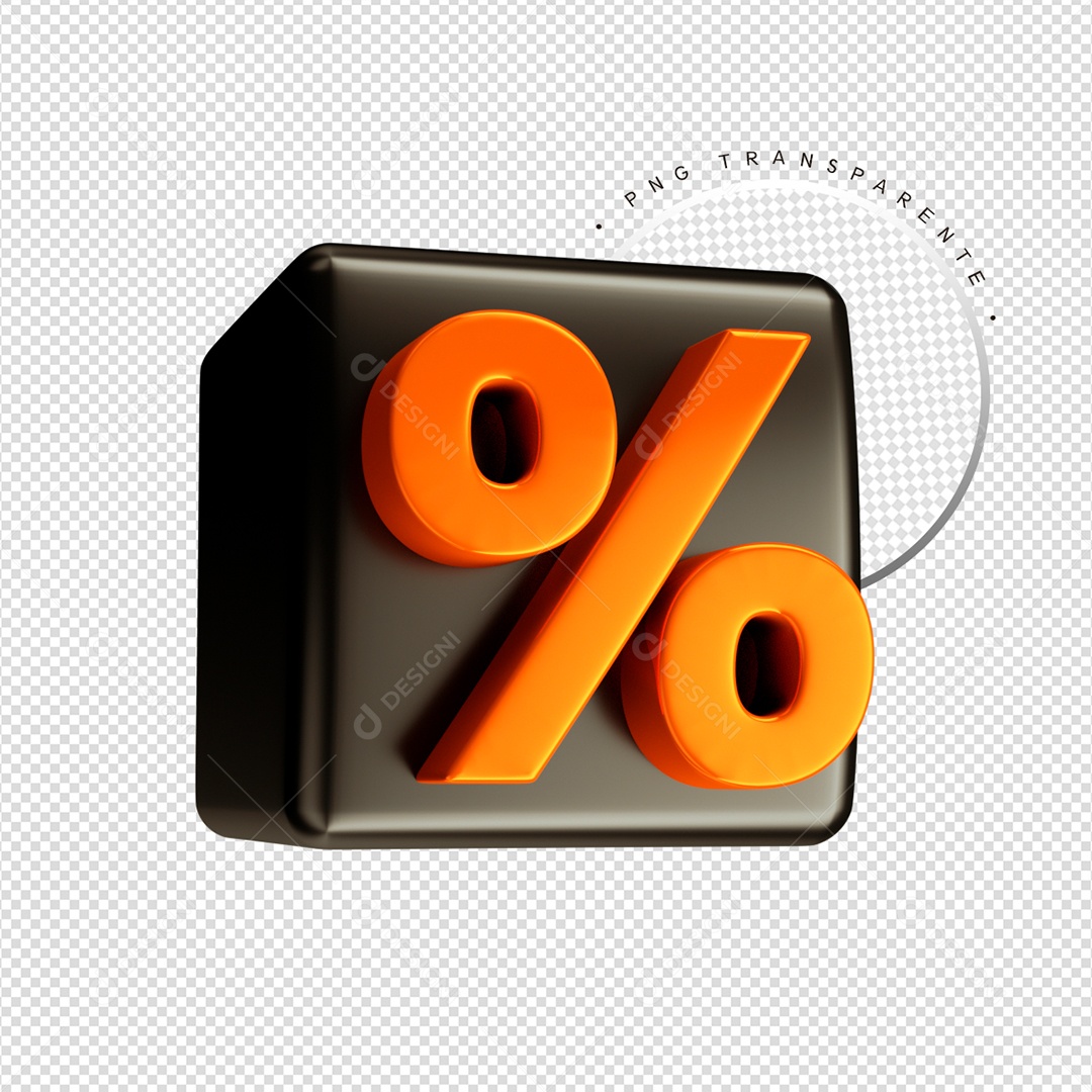 Ícone Porcentagem 3D PNG Transparente Sem Fundo
