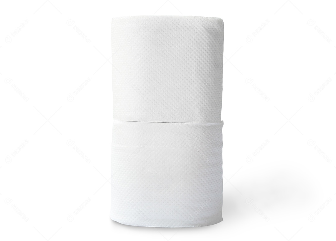Dois rolos de papel de seda branco ou guardanapo isolados no fundo branco