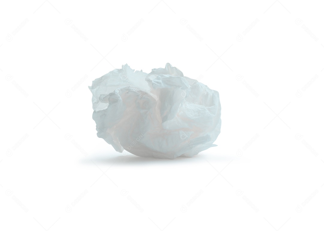 Lenço de papel aparafusado ou amassado único após o uso isolado