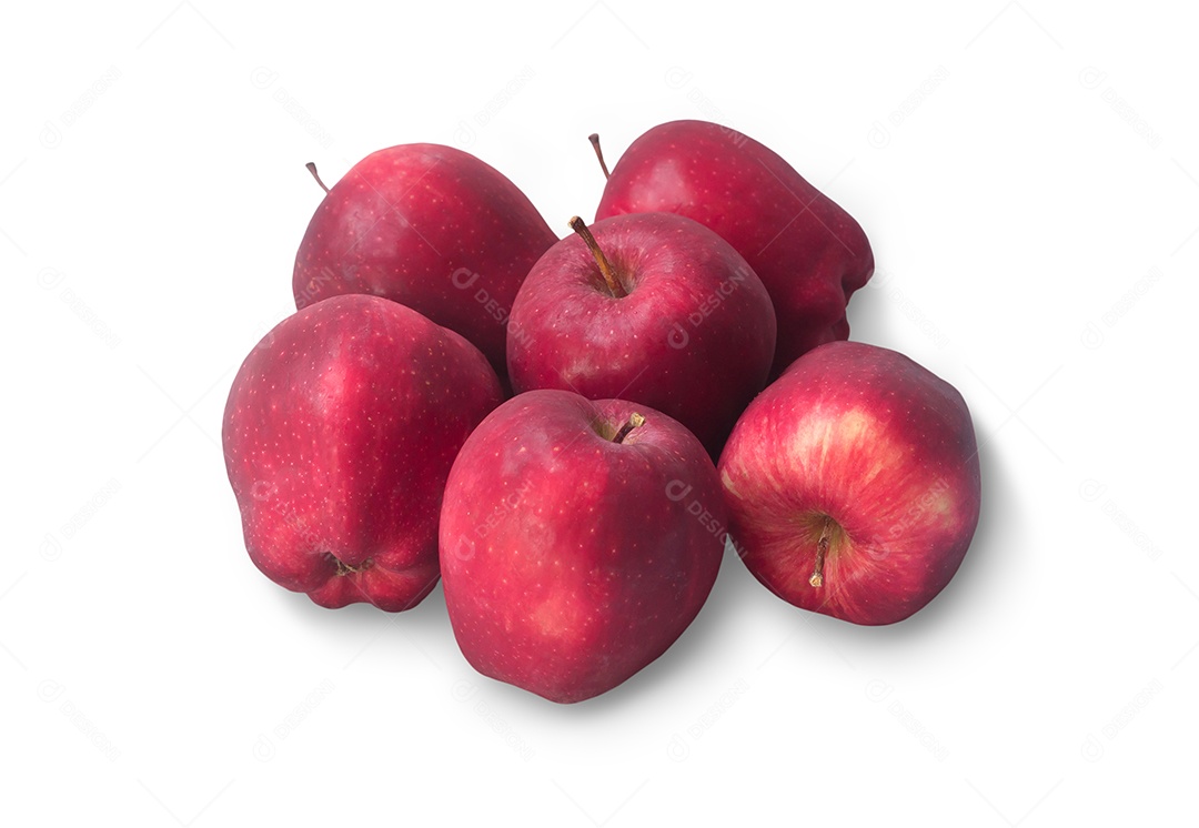 Frutas grandes frescas de maçã vermelha em pilha