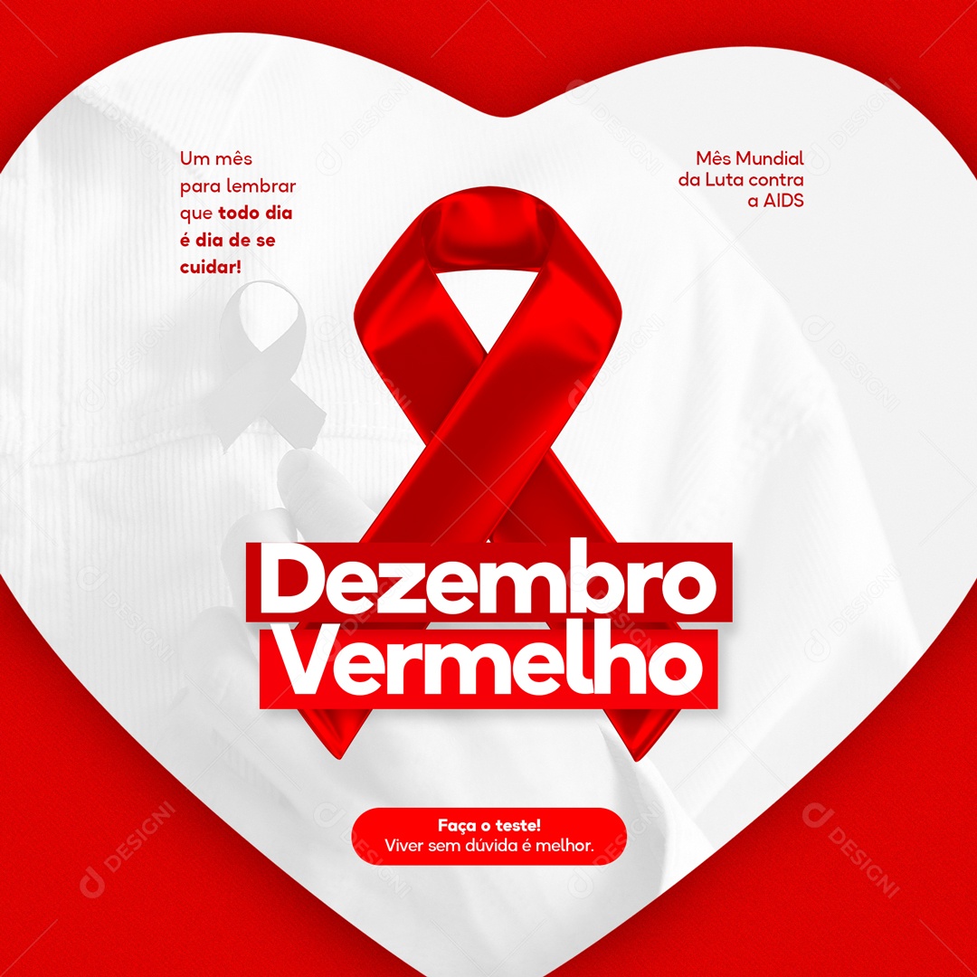 Dezembro Vermelho Mês De Prevenção Ao HIV e Aids Social Media PSD Editável