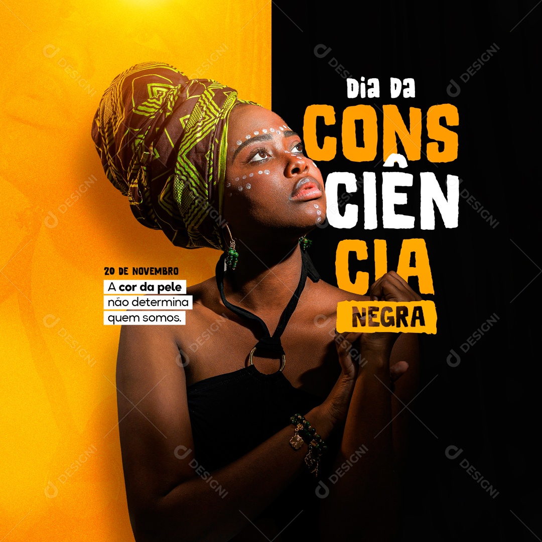 Dia da Consciência Negra 20 de Novembro Social Media PSD Editável