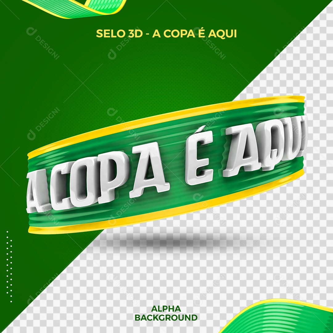 Selo 3D A Copa é Aqui PSD