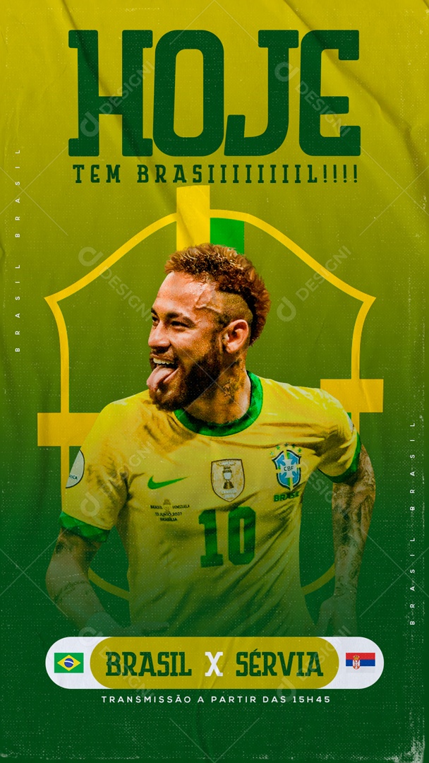 Story Jogo Brasil x Sérvia Copa Mundo Futebol Social Media PSD Editável