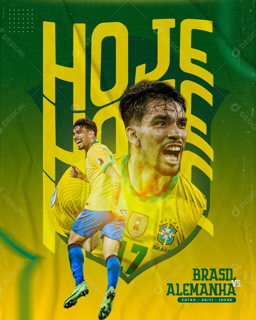 Flyer é Hoje Brasil x Alemanha Social Media PSD Editável