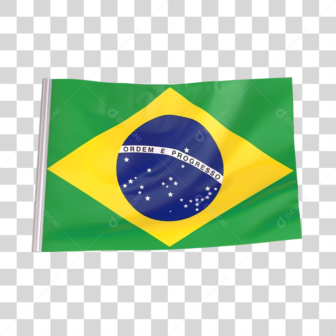 Flag of Brazil 3D Element Transparent PNG
