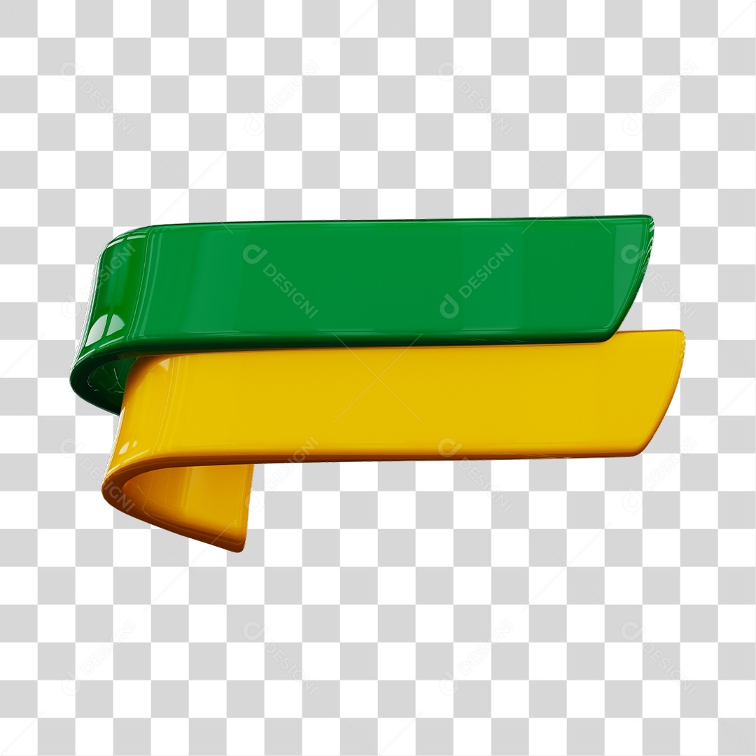 Fitas Verde e Amarela Para Composição PNG Transparente