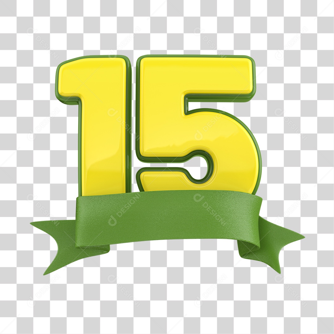Número 15 Com Fita Verde Conceito de Dia da Proclamação Da República PNG