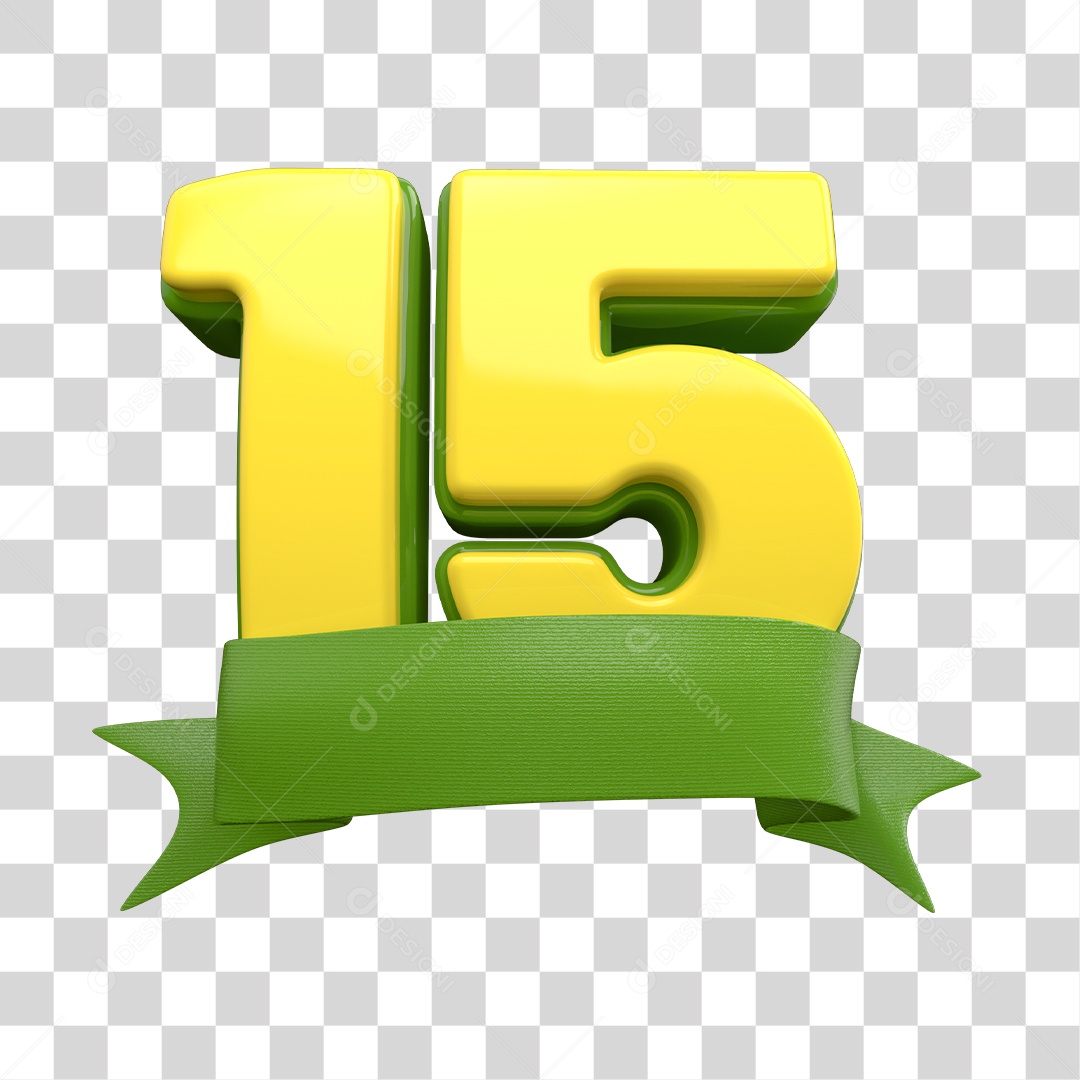 Número 15 Com Fita Verde Conceito de Dia da Proclamação Da República PNG