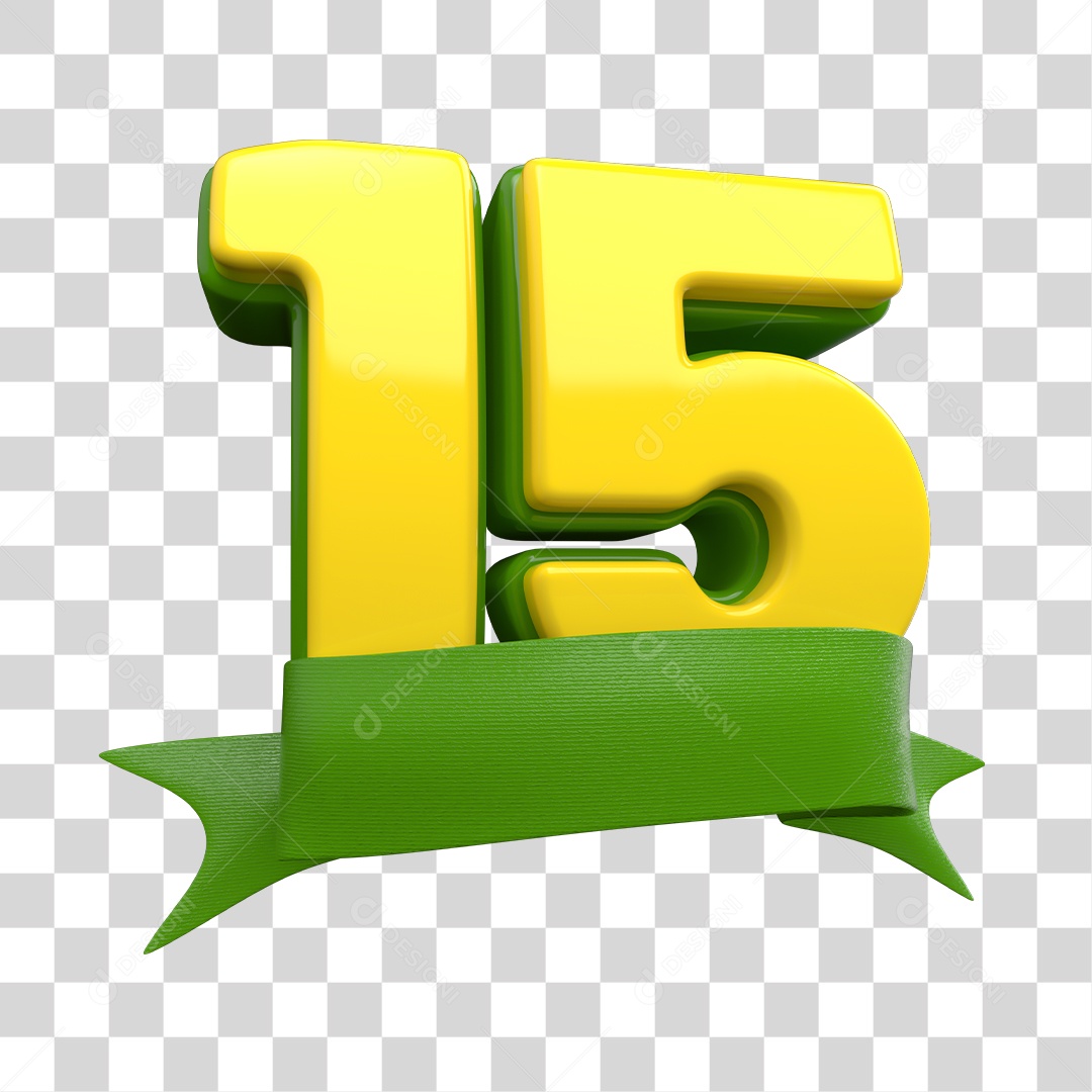 Número 15 Com Fita Verde Conceito de Dia da Proclamação Da República PNG
