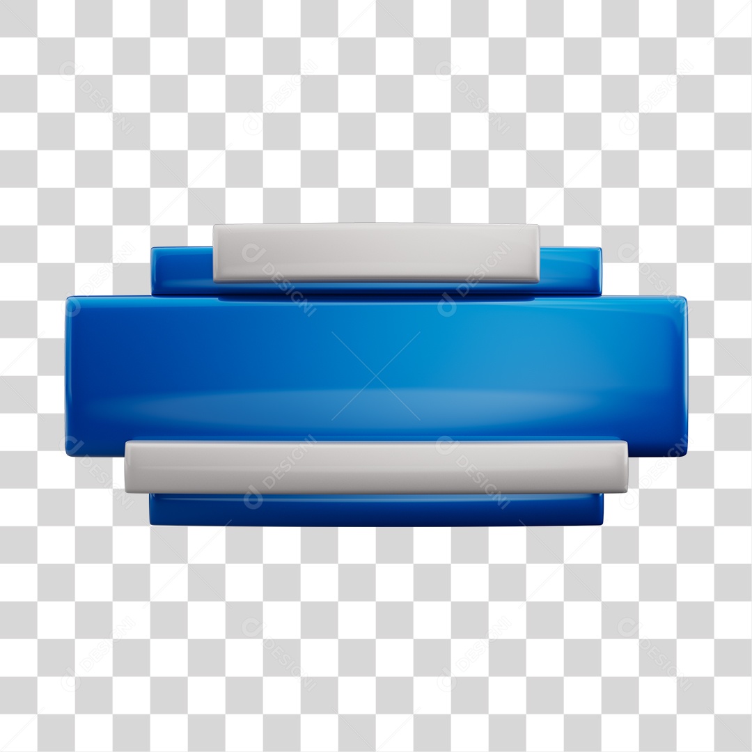 Placa Para Composição de Texto Azul e Branco Elemento 3D PNG