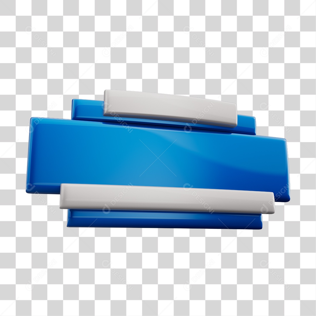 Placa Para Composição de Texto Azul e Branco Elemento 3D PNG