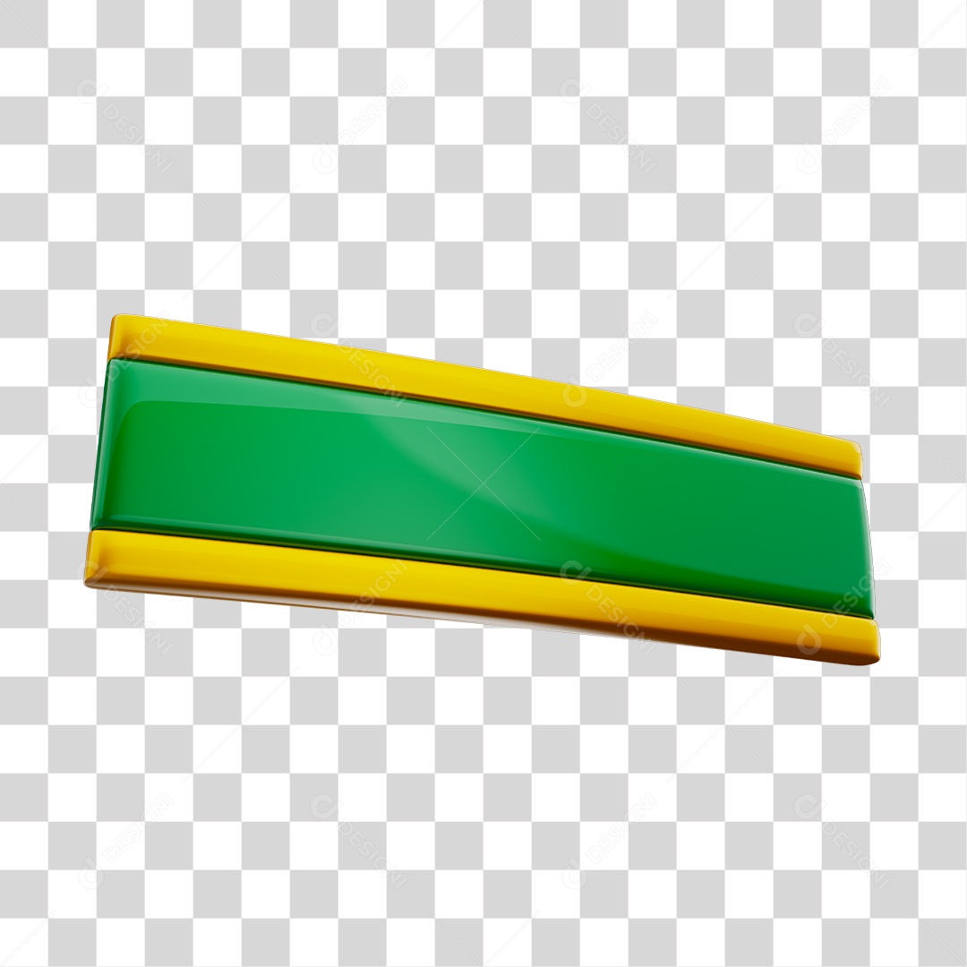 Placa Para Composição de Texto Verde e Amarelo Elemento 3D PNG